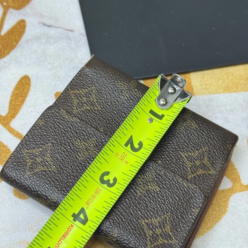 Louis Vuitton Brown Monogram Wallet with Gold Button